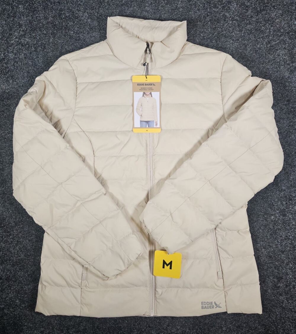 Eddie Bauer 650 Down Packable Lightweight Quilted Puffer Ski Jacket Womens Med
